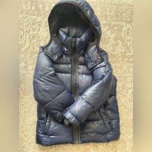S13 Blue Hooded Puffer Jacket